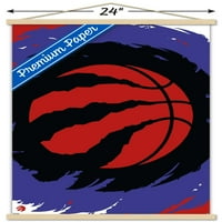 Toronto Raptors-Logo fali poszter fa mágneses kerettel, 22.375 34