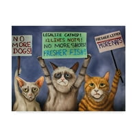 Macskák a sztrájkfestésről vászon művészeti nyomtatás