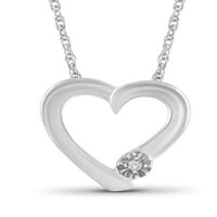 JewelersClub True Love White Diamond ékezetes ezüst szív medál, 18