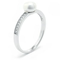 Marisol & Poppy Pearl CZ gyűrűvel, ezüstben a nők számára, tini. Különleges alkalom