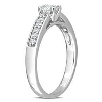 Carat T.W. Gyémánt sterling ezüst eljegyzési gyűrű