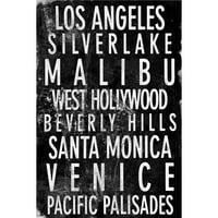 Los Angeles -i festmény nyomtatás csomagolt vászonra