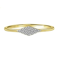 KEVÉNYES KARAT T.W. Gyémánt halmozó gyűrű 18 ezer sárga aranyban ezüst felett