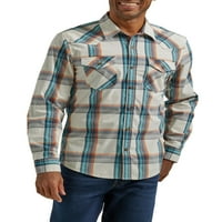 A Wrangler férfiak vékony fitt hosszú ujjú szőtt ing, S-5XL méretű