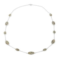 Gloria Vanderbilt ezüst hangos kőállomások szűk nyaklánc, 36 hosszúság
