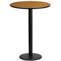 Flash bútorok 24 kerek fekete laminált asztallap 18 kerek Rúdmagasságú asztallappal