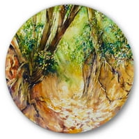 Designart „Kis út a mély erdőben” hagyományos körfém fali művészet - 11 -es lemez