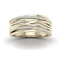 1 3ct tdw gyémánt 10k sárga arany crossover ígéret gyűrű