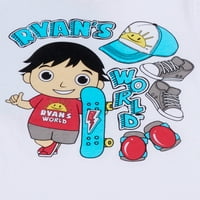 Ryan's World Boys grafikus rövid ujjú pólók, 4-8.
