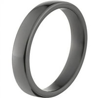 Lapos fekete cirkónium gyűrű polírozott kivitelben