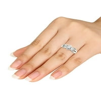 Carat T.W. Diamond Criss-Criss szár 10KT fehér arany eljegyzési gyűrű