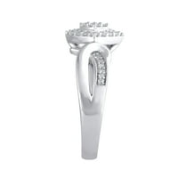 Carat T.W. Tartsa a kezemet a gyémánt ígéret gyűrűt ezüst sterlingben, 8. méretben