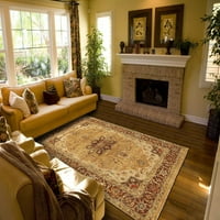 Alden hagyományos perzsa szőnyeg, mézes aranybarna piros, 5ft-6in 8ft-6in terület szőnyeg