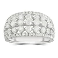 2. Carat T.W gyémánt sterling ezüst évforduló gyűrű