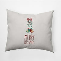 Egyszerűen Daisy Merry Piros színes Merry Kissmas karácsonyi puha fonott poliészter dekoratív dobó párna, 14 20