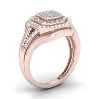 1 8ct tdw gyémánt 10k rózsa arany octangle forma klaszter halo eljegyzési gyűrű