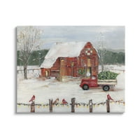 Stupell Industries Havas Holiday Tree Farm tájfestés Galéria csomagolt vászon nyomtatott fali művészet, Sally Swatland tervezése