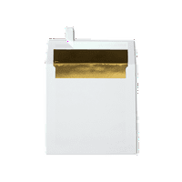 Luxpaper fólia által bélelt négyzet alakú borítékok w Peel & Press, White W arany lu bélés, 250 csomag