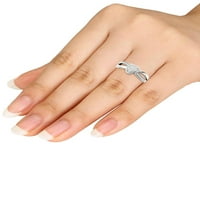 Carat T.W. Gyémánt szív 10KT fehér arany eljegyzési gyűrű