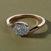 Imperial 10K rózsa arany 1 2Ct TDW gyémánt klaszter bypass eljegyzési gyűrű