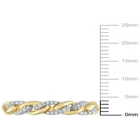 Carat T.W. Gyémánt 10KT sárga arany mini link gyűrű