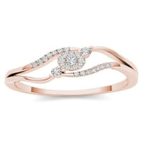 1 8ct tdw gyémánt 10k rózsa arany klaszter osztott szárgyűrű