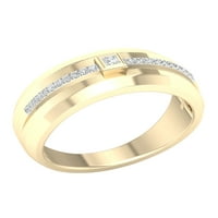 Imperial 1 6Ct TDW Diamond 10K Sárga arany hercegnő gyémánt pasziánsz férfi gyűrű