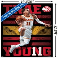 Atlanta Hawks-Trae Young Fali Poszter, 14.725 22.375