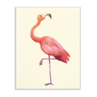 A gyerekek szoba Stupell Flamingo jelentenek Tan akvarell Túlméretezett fal plakk Art, 12. 0. 18.5