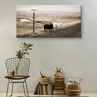 Remekmű Művészeti Galéria fekete bárány az út mentén Topich vászon Art Print 24 48