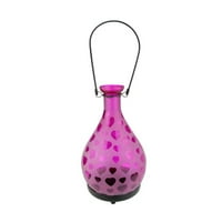8.75 Fagyos rózsaszín szívű üveg üveg teafényes gyertya lámpás dekoráció