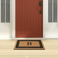A1HC Természetes kókuszdisznó monogrammal ellátott bejárati ajtó szőnyegek, tartós, nagy kültéri szőnyeg, nem csúszás, nyáj ajtó,