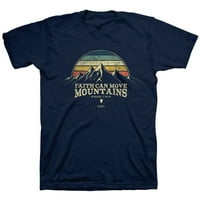 Világos forrás férfi póló Move Mountain Stripe- Navy- kicsi