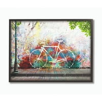 A Stupell színes kerékpáros szivárványos járdája modern festmény, a gyerekek szobája, a fiatal és bebizonyosodott