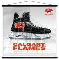 Calgary Flames-csepegtető korcsolya fali poszter mágneses kerettel, 22.375 34