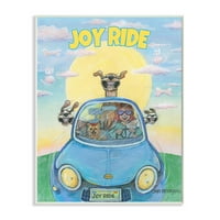 Joy Ride Vicces Cartoon Pet Dog Design túlméretezett fali plakk művészet, Gary Patterson