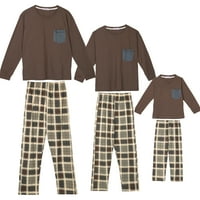 Egyedi árucikkek Női hosszú ujjú nadrággal kockás család pizsama alváskészletek