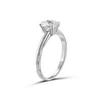 1. Carat T.W. Fehér köbös cirkónium -os ezüst pasziánsz gyűrű