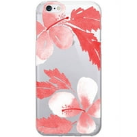 A művész tiszta telefonos tokot nyomtat az Apple iPhone 6 6s, Hibiscus, Coral számára