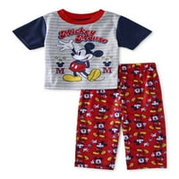 Mickey Mouse Baby Boys Loose Fit rövid ujjú pizsamák, szett