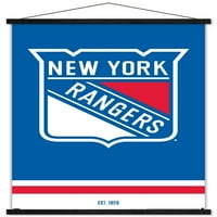 New York Rangers-Logo fali poszter fa mágneses kerettel, 22.375 34