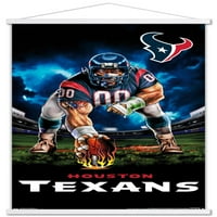 Houston Texans-Pontállású fali poszter fa mágneses kerettel, 22.375 34