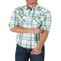 A Wrangler férfiak vékony fitt hosszú ujjú szőtt ing