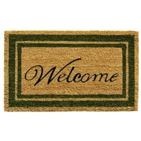 Calloway Mills Sage Green Border Welcome Outdoor Doormat 18 30