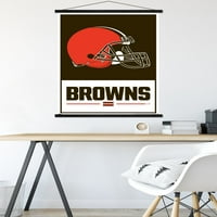 Cleveland Browns-Logo fali poszter fa mágneses kerettel, 22.375 34