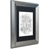 Védjegy képzőművészet medúza vászon művészet Lisa Powell Braun, fekete matt, ezüst keret