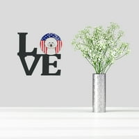 Caroline kincsei BB2147WALV amerikai zászló és Bichon Frise fém fal Artwork szerelem, 12x12, Többszínű