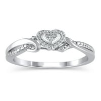 Carat T.W. Tartsa a kezemet a gyémánt szív ígéret gyűrűt ezüst sterling, 9. méretben