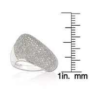 Sterling ezüst burkolat köbös cirkónium -dioxid -gyűrű