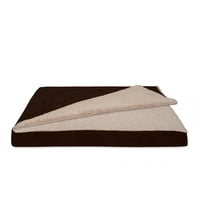 FurHaven Pet Products Berber & Suede takaró-Top ortopédiai Deluxe szőnyeg kisállat ágy kutyák és macskák számára-Espresso, Jumbo